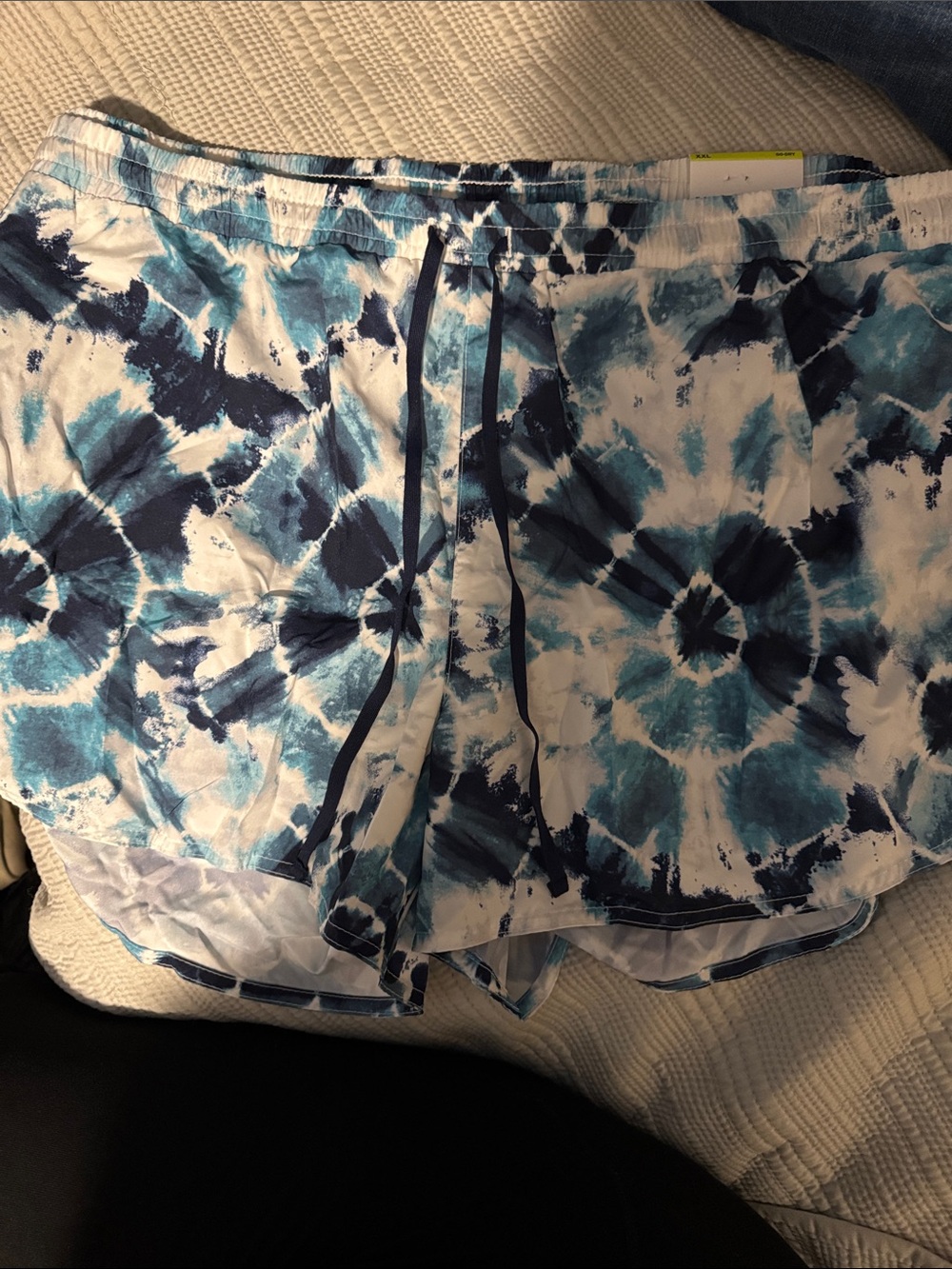 Old Navy Blue & White Tie-Dye Active Shorts